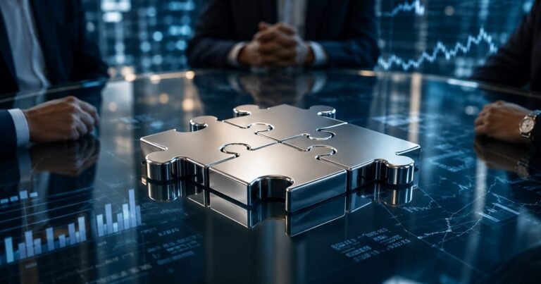 Peças de quebra-cabeça se encaixando representando a união de fundos de investimento